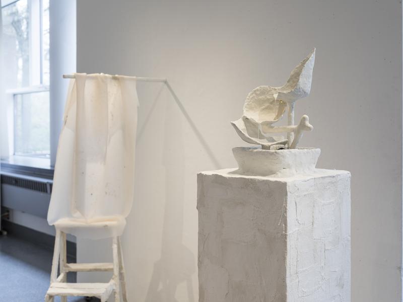multiple floor and wall sculptures using plaster and latex