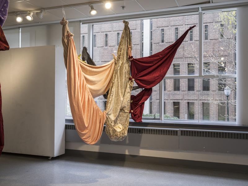 multiple sculptures using tied fabric