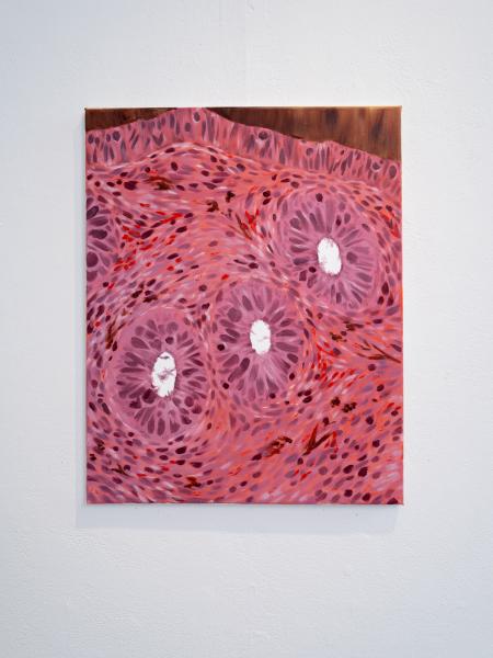 medium sized painting installed on a gallery wall
