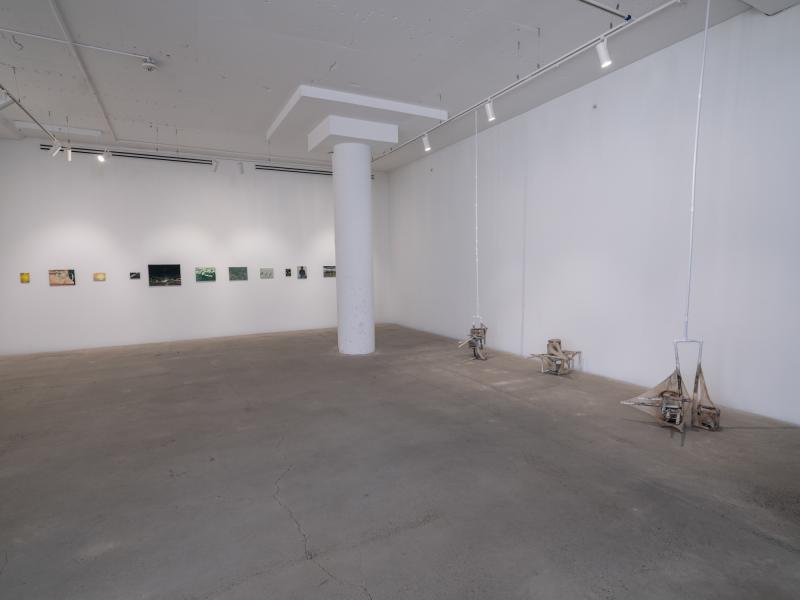 installation view of multiple art works in a gallery