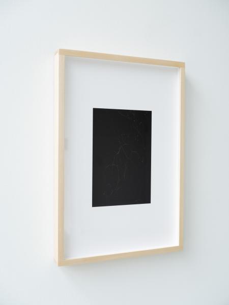 small photographic print installed on a gallery wall