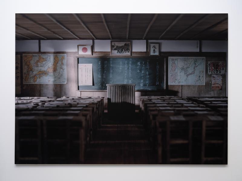 image of a large scale photograph installed on a gallery wall