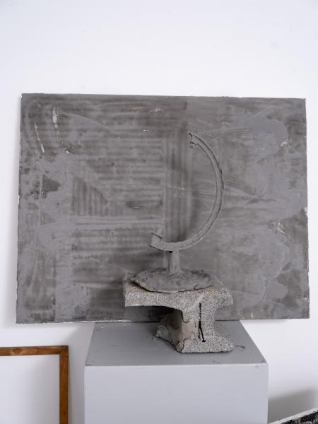 multiple mixed media paintings and sculptures