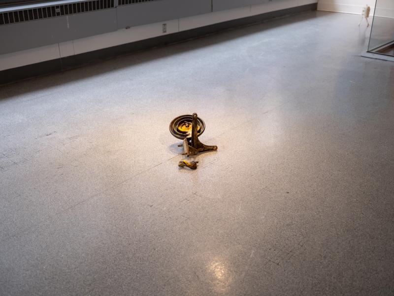 small sculptural pieces installed on a gallery floor