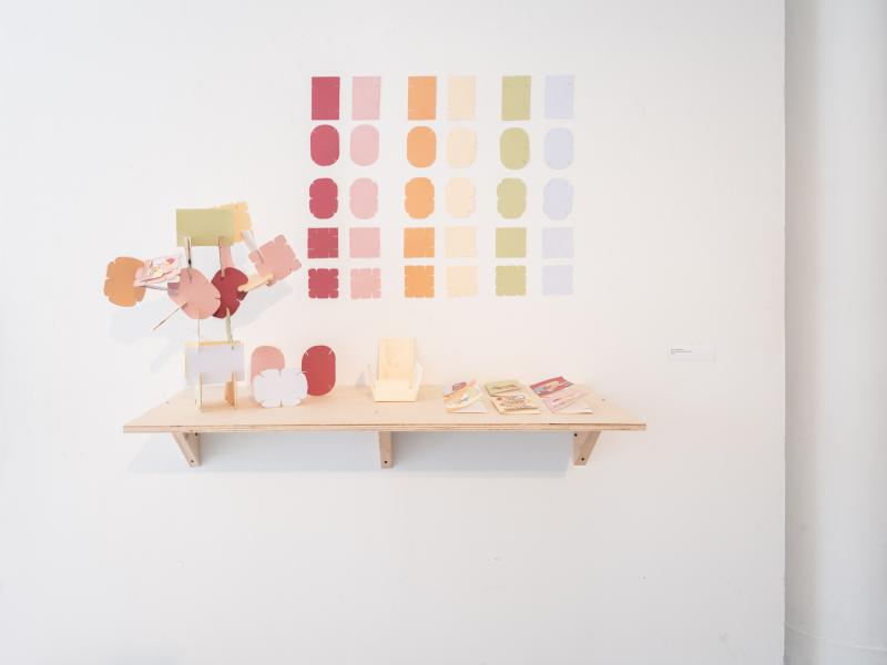 multi media installation installed on a wall and shelf 