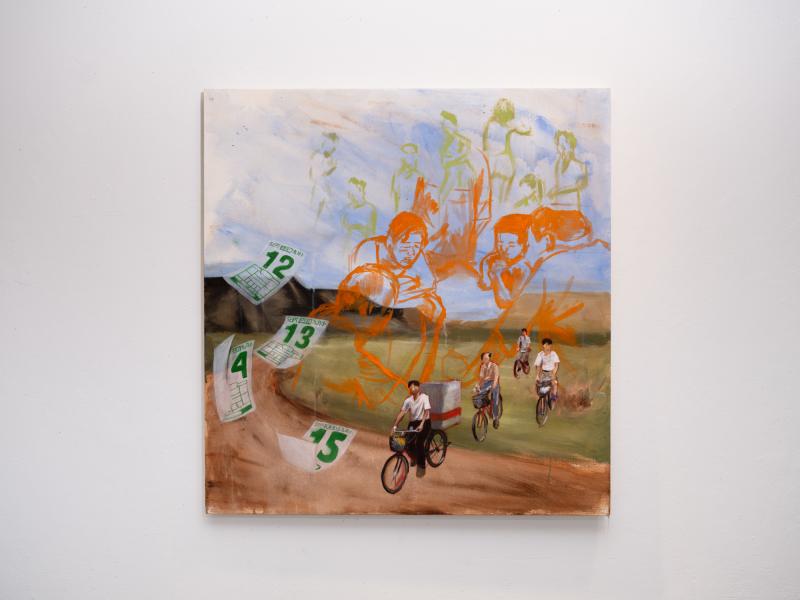 image of a painting installed on a gallery wall