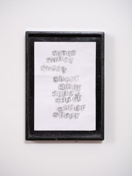 detail of a mixed media framed piece