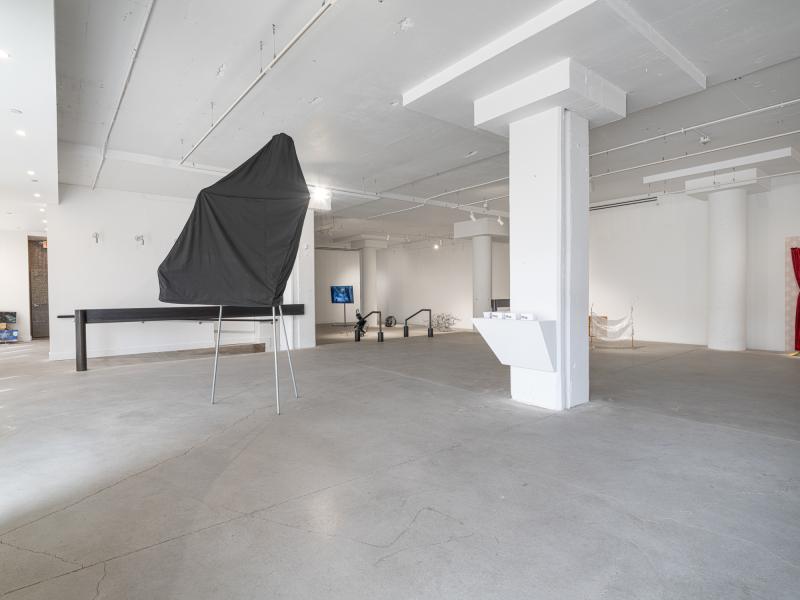 installation image with large floor sculpture