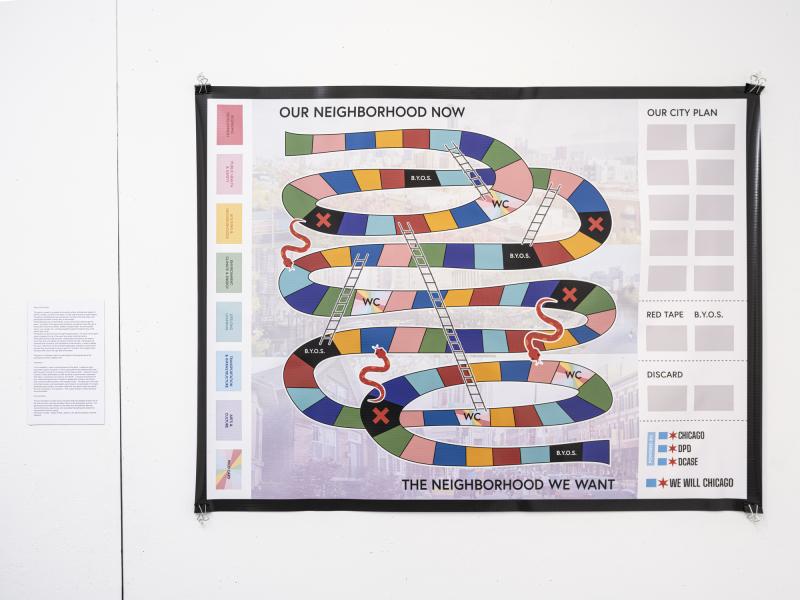 game board installed on a gallery wall