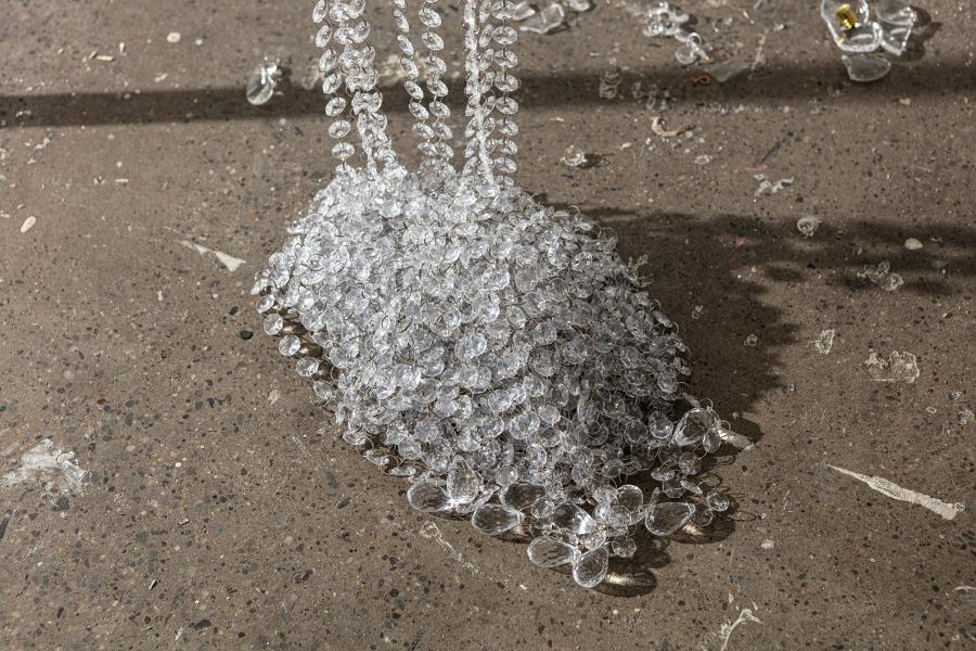 detail of pile of glass beads on floor