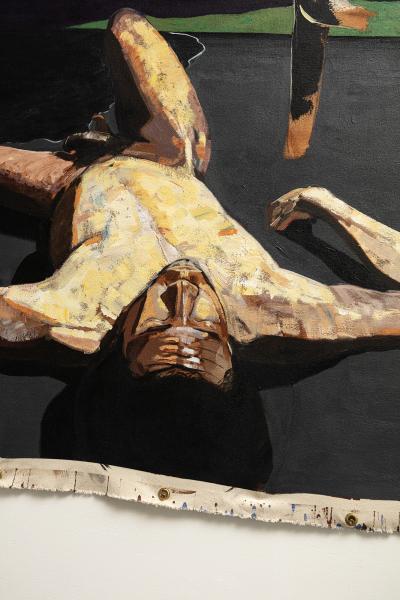 detail image of large figurative painting 