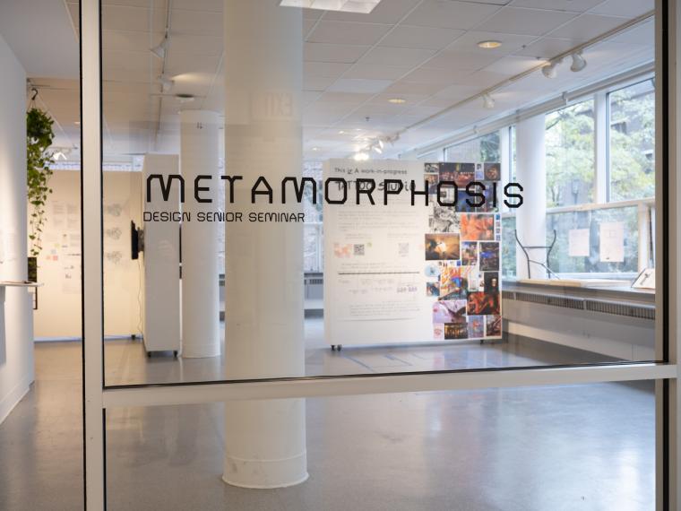gallery entrance with Metamorphosis exhibition title